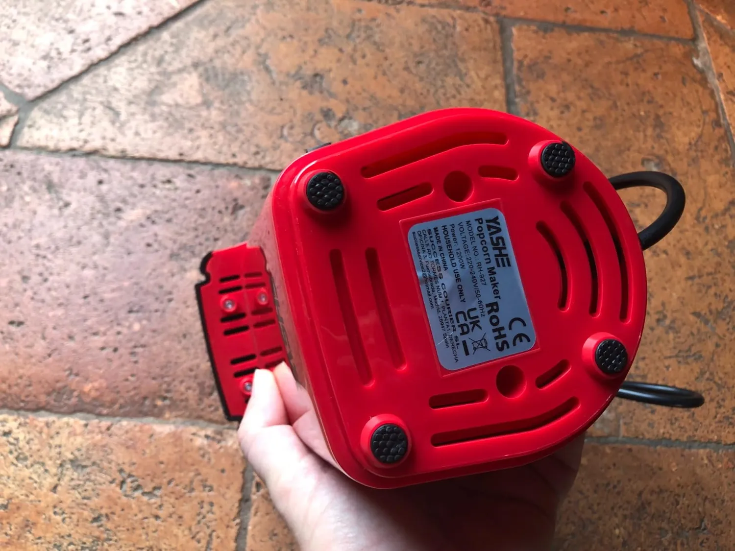 Yashe RH-927 macchina popcorn aria calda 1200W rossa