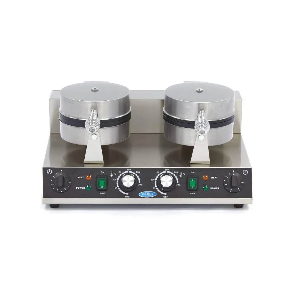 Maxima piastra waffle cuore doppia 2x1000 W antiaderente