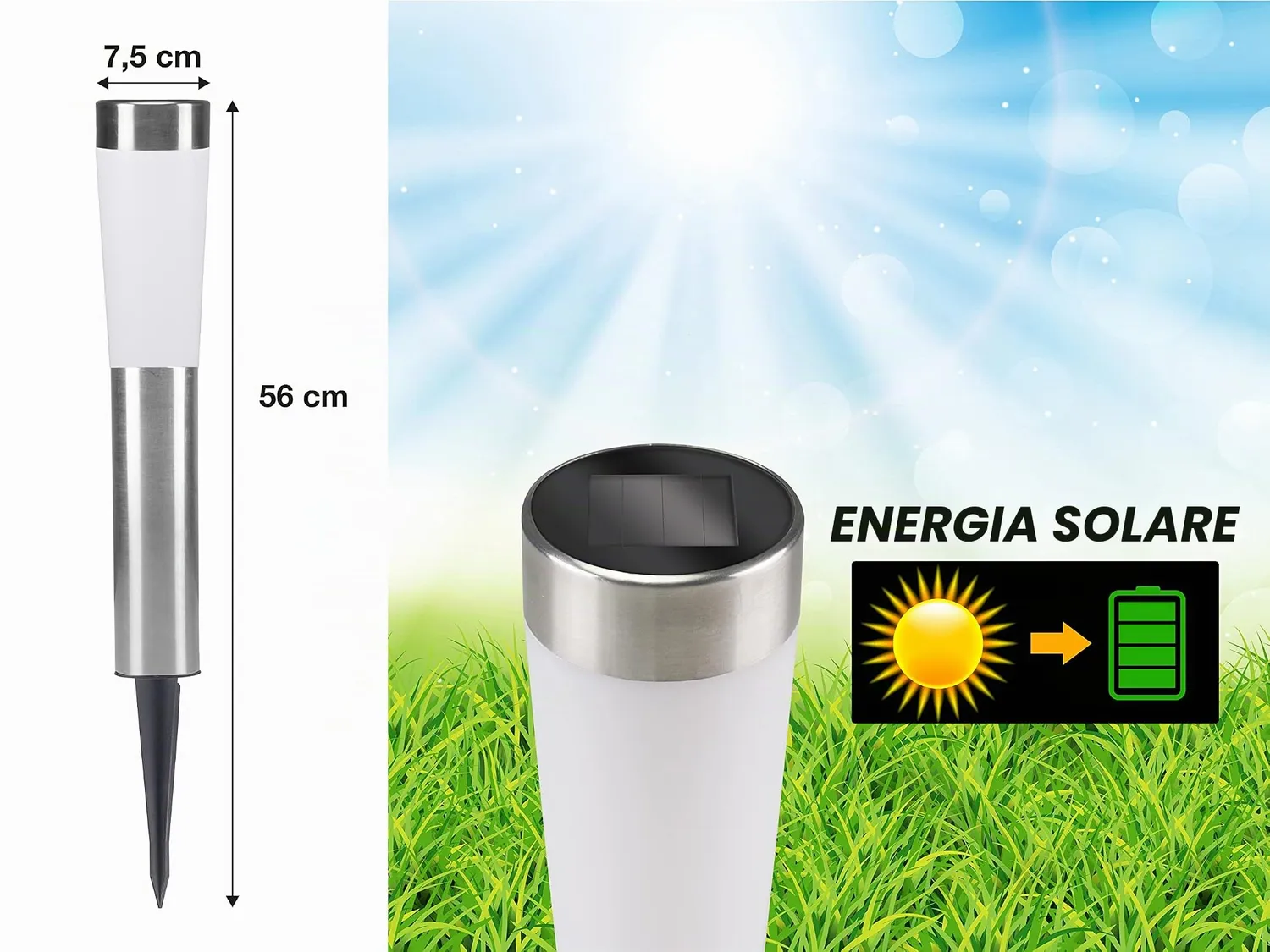 Beper P207OUT002 faretto solare LED 56 cm IP44