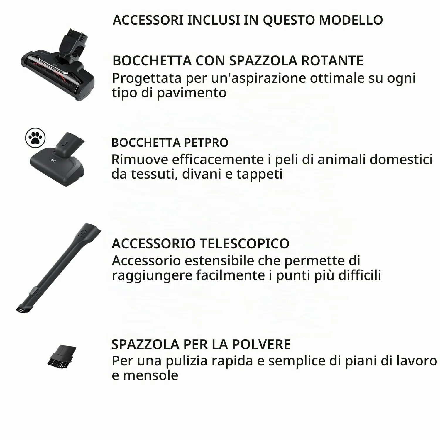 AEG QX6-1-45AN Aspirapolvere Senza Filo 45 min Animali