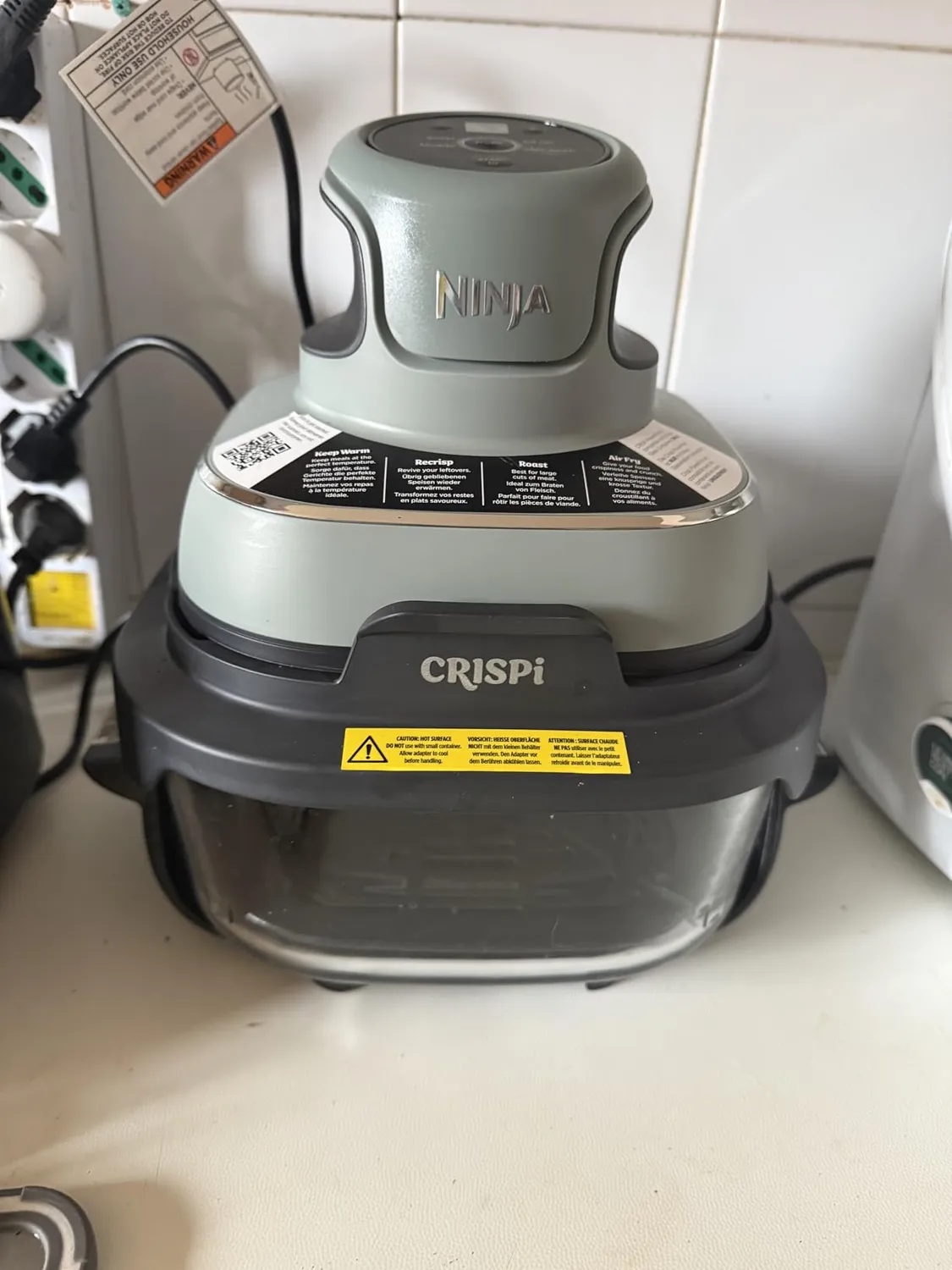 Ninja CRISPi Friggitrice ad Aria Vetro 3,8L Verde Salvia