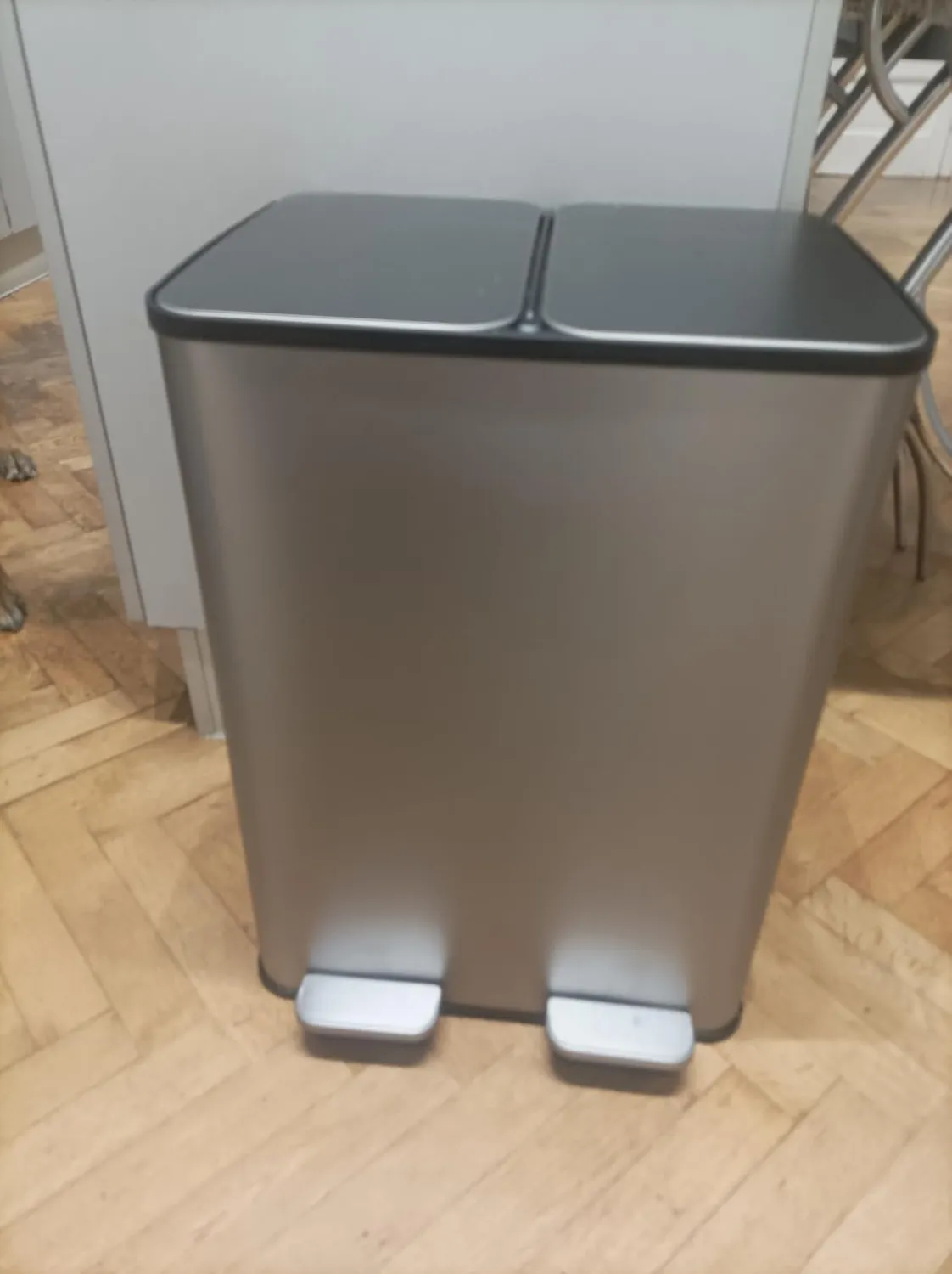 YASHE Pattumiera Doppia 2x20L Pedale Soft-Close Inox