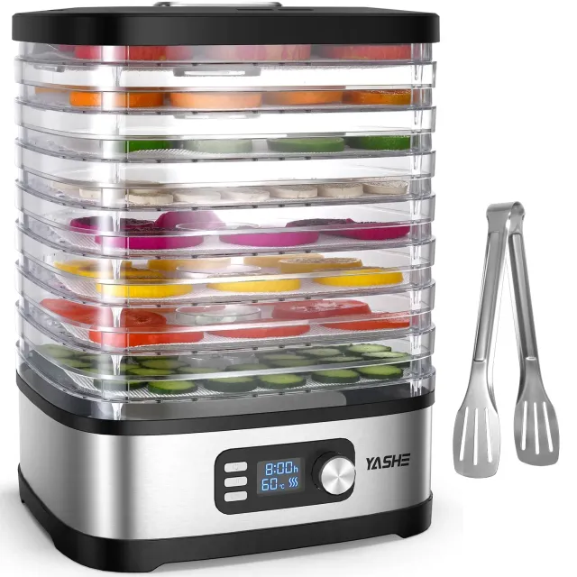 YASHE Essiccatore Alimentare 8 Vassoi 35-70°C 72h