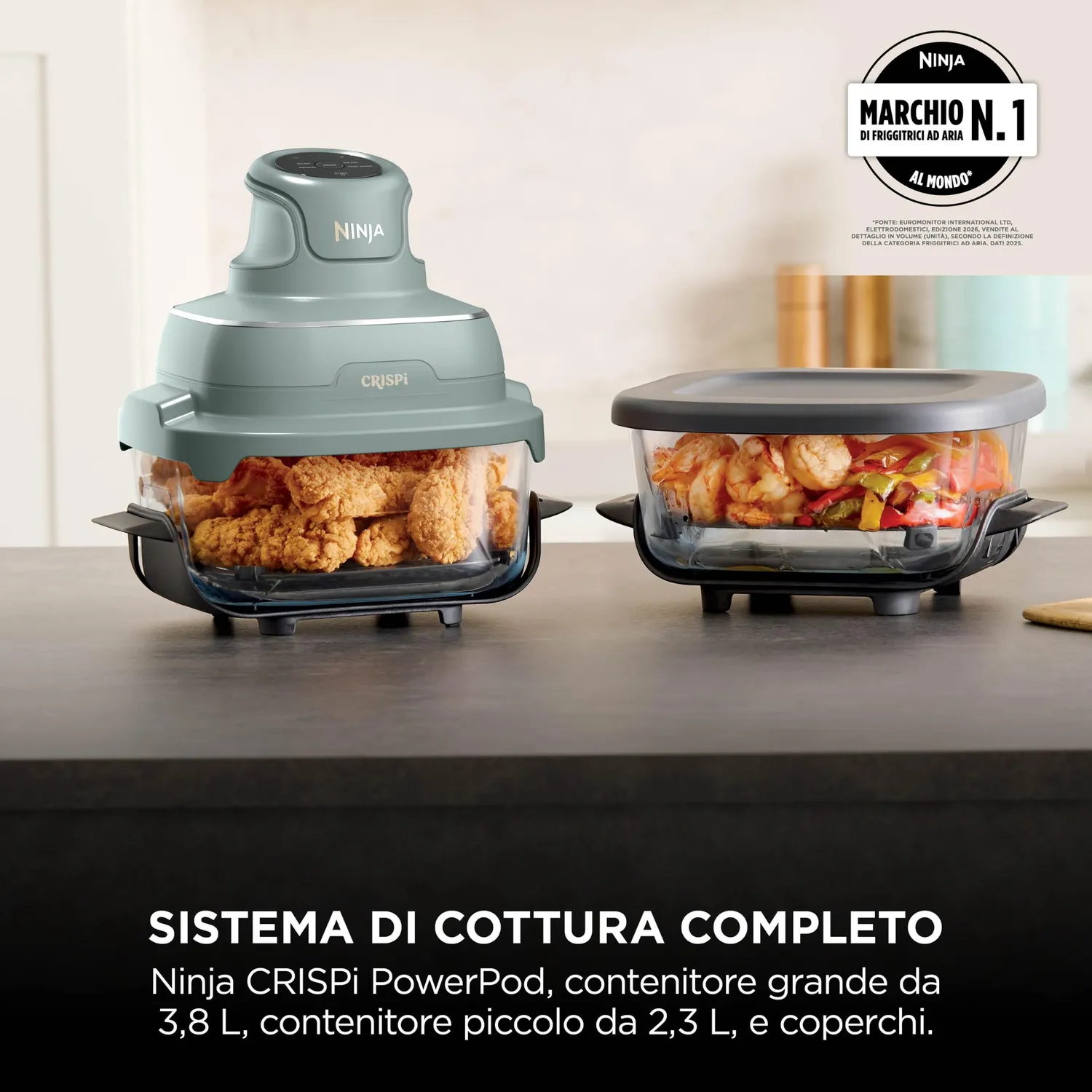 Ninja CRISPi FN201EUGN8 friggitrice ad aria vetro verde 3,8L