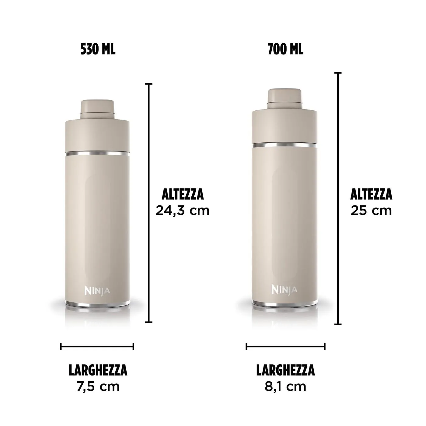 Ninja Thirsti DW2401EUUKST Borraccia Termica 700 ml Sabbia