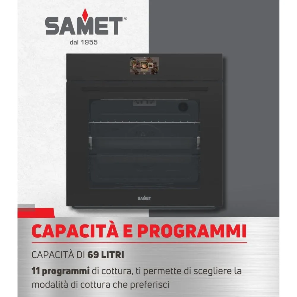 Samet Tempest forno elettrico nero opaco multifunzione classe A