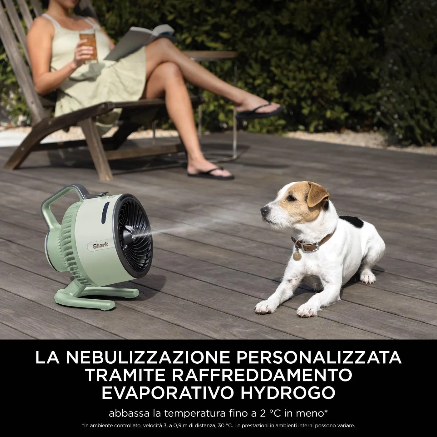 Shark FlexBreeze HydroGo Ventilatore Portatile Verde Menta