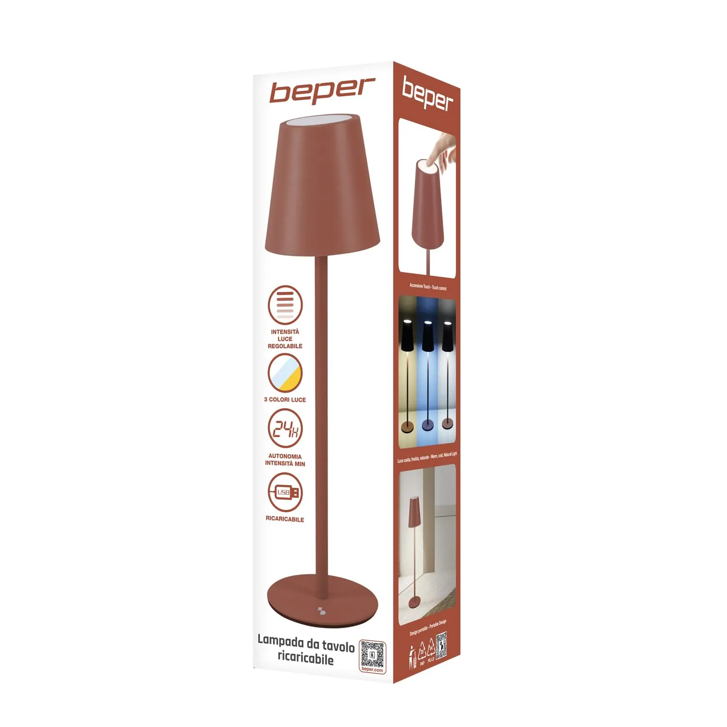 Beper P207ILI204 lampada da tavolo terracotta dimmerabile