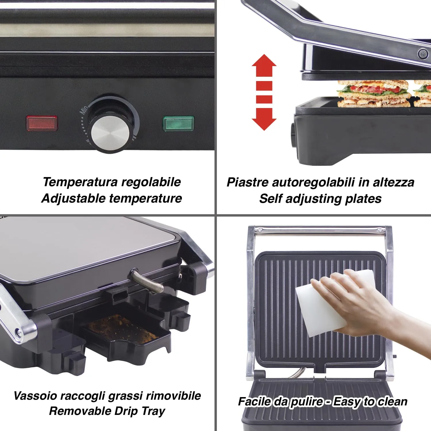 Beper P101TOS503 Grand Grill griglia 3in1 2000W 28x25