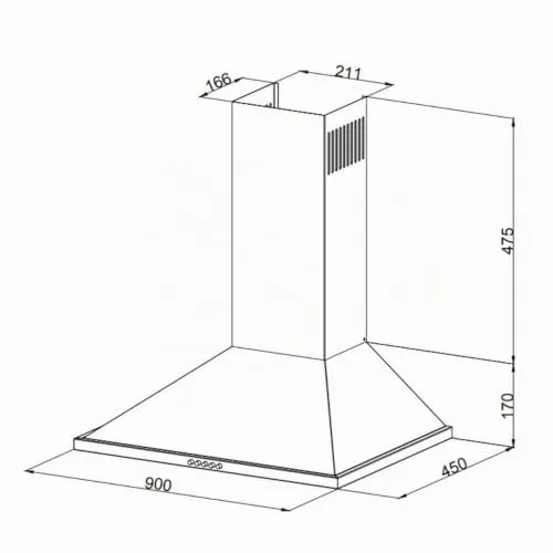 Samet Eolo90 Cappa Piramide 90 cm Inox Parete