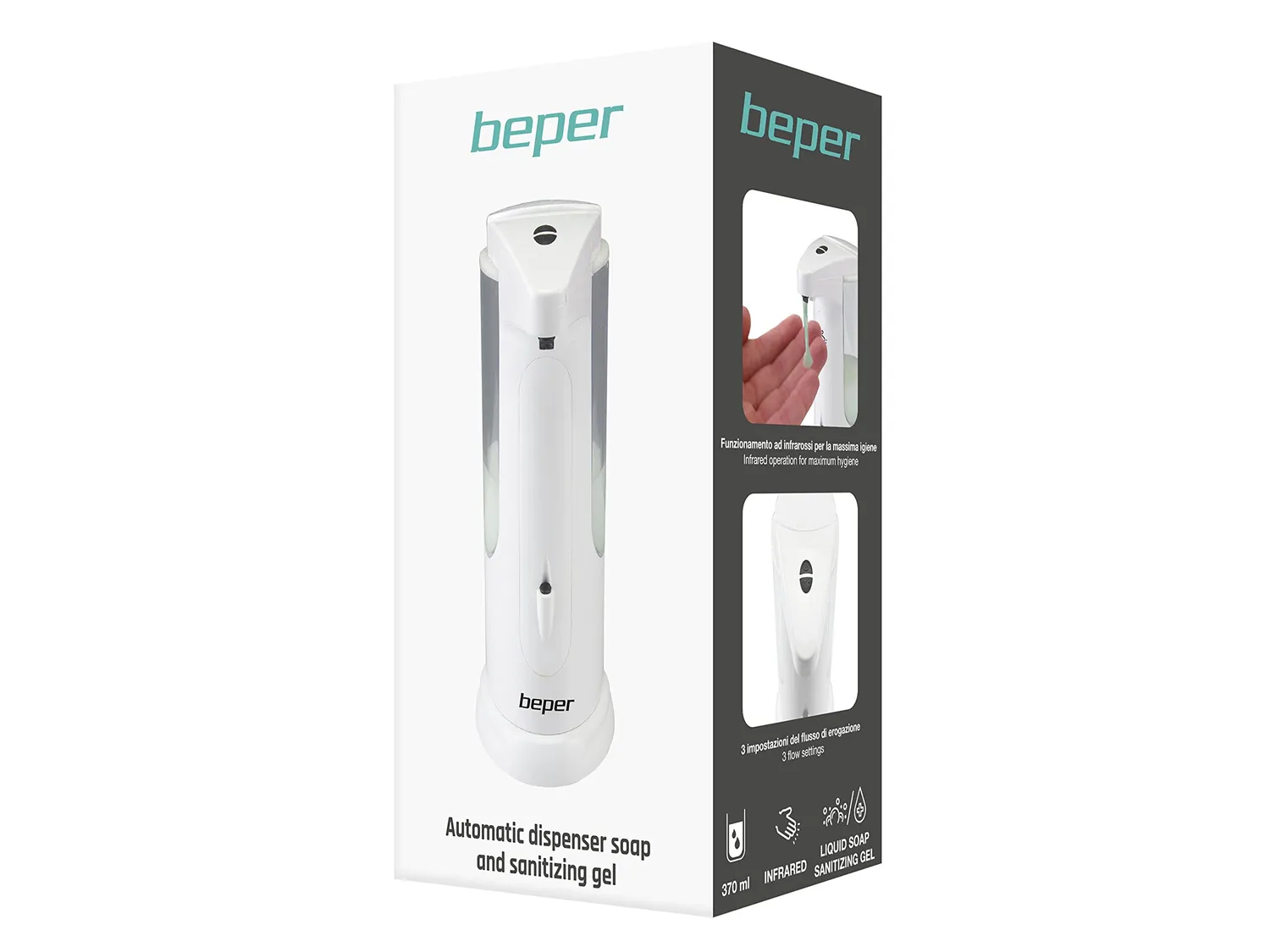 Beper P201UTP004 dispenser sapone automatico 370 ml