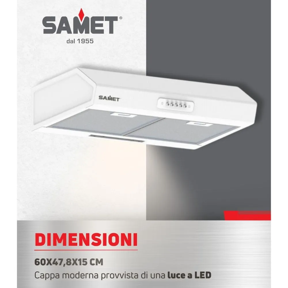 Samet Tornado 60 gruppo cappa sottopensile bianco 60cm