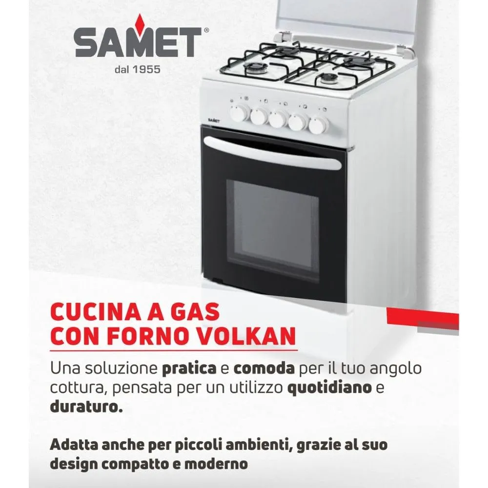 Samet cucina a gas bianca 50x50 cm 4 fuochi