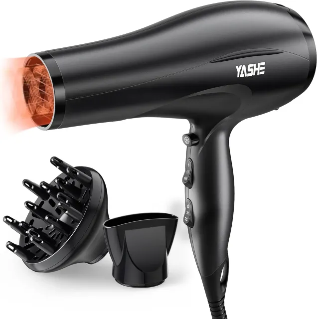 YASHE HD-8009BF Asciugacapelli Ionico 2400W con Diffusore