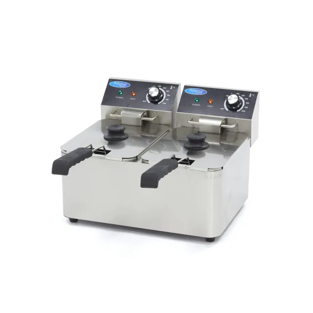 Pizza Maxima Gastro friggitrice doppia 2x4 L 2 cesti termostato