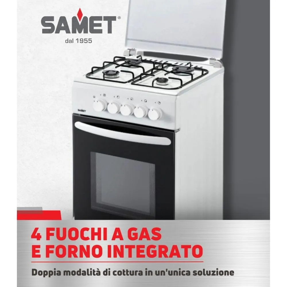 Samet cucina a gas bianca 50x50 cm 4 fuochi