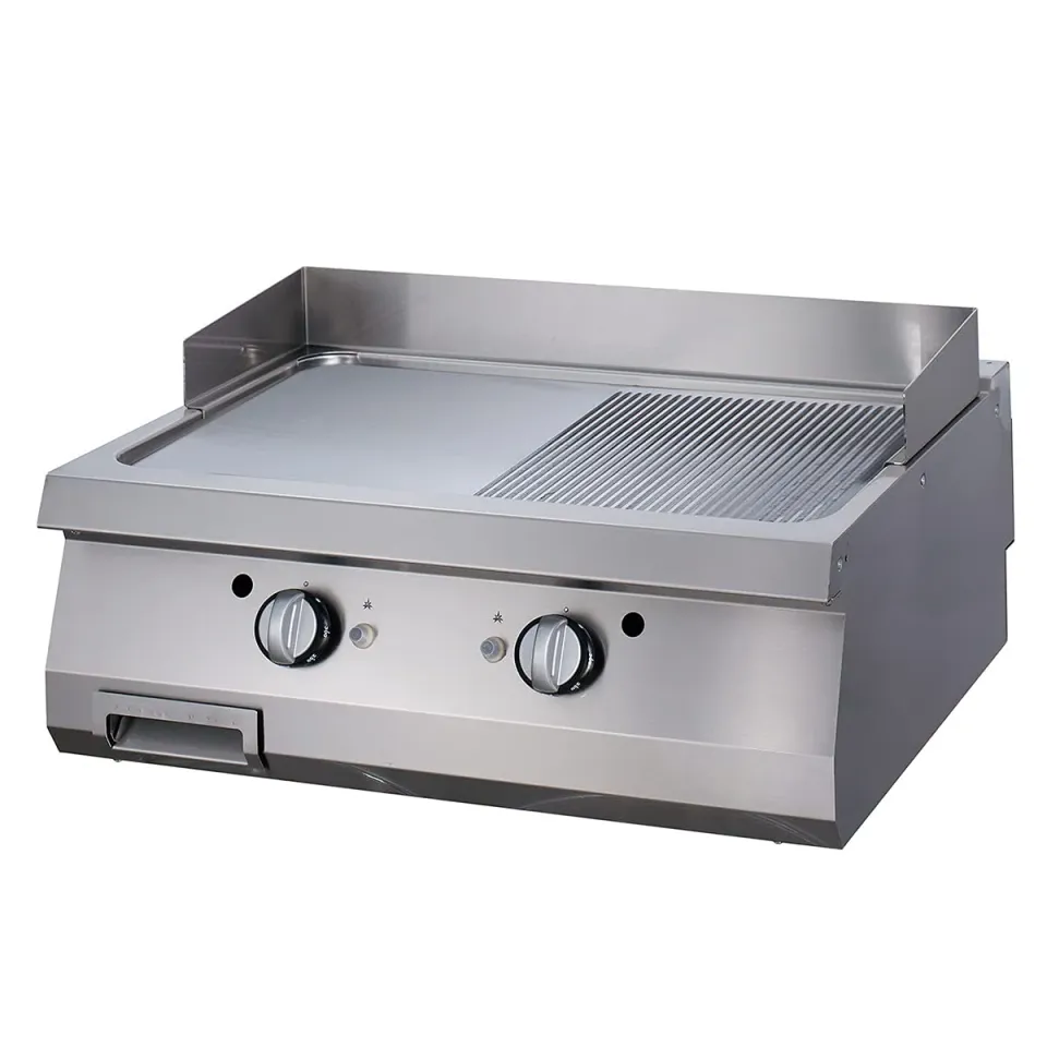 Maxima Gastro piastra barbecue a gas 80 cm cromata