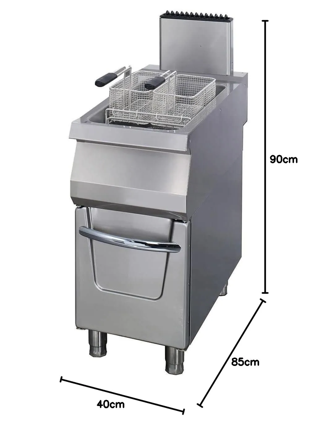 Maxima Gastro Premium Friggitrice Gas 22L Rubinetto 90 cm