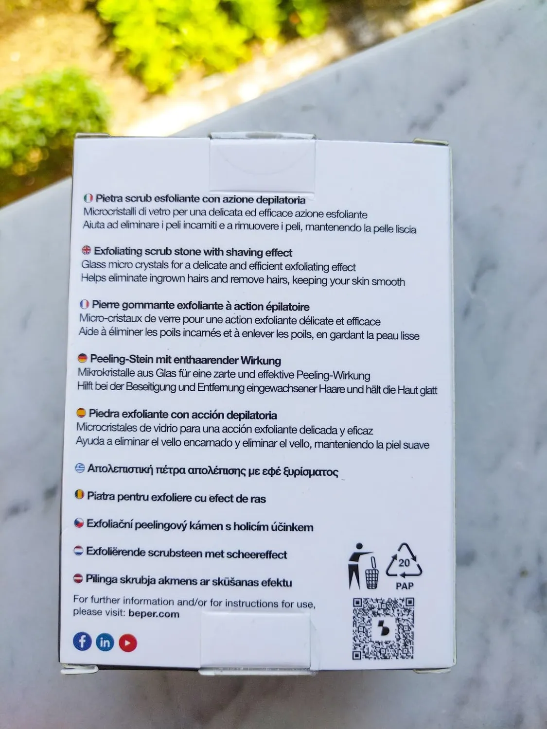 Beper C301ABE200 Raspa Piedi Vetro Microcristalli
