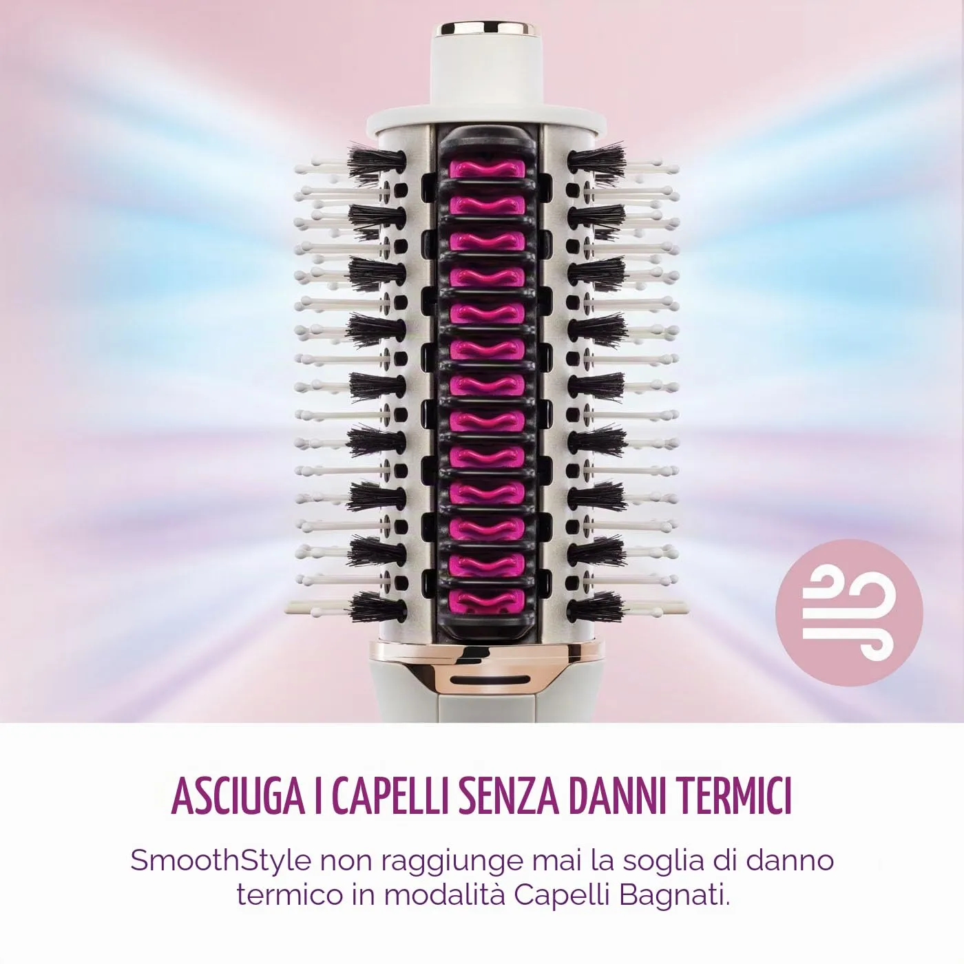 Shark SmoothStyle HT212EU Spazzola ad Aria Calda Bianca