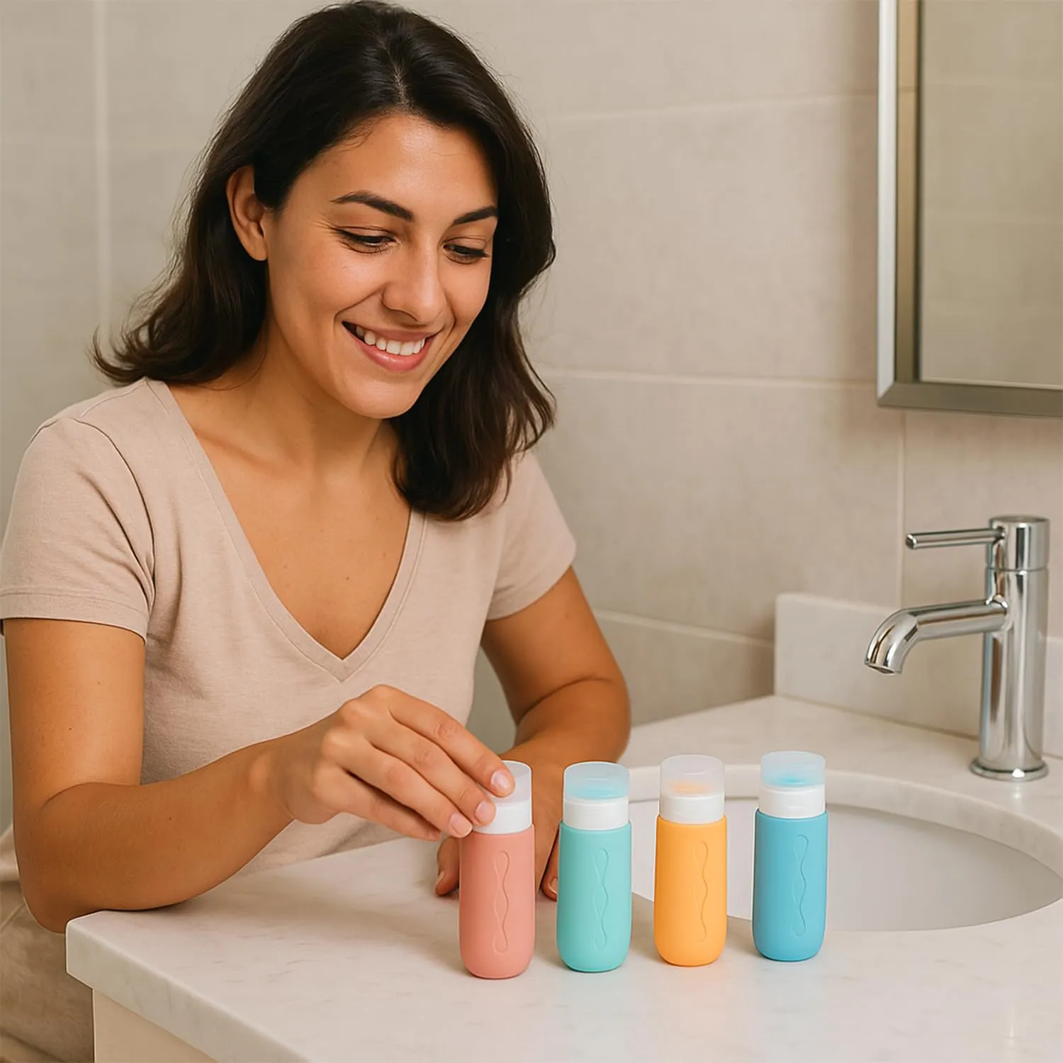 Beper C302AAC010 set 4 flaconi viaggio silicone 90 ml