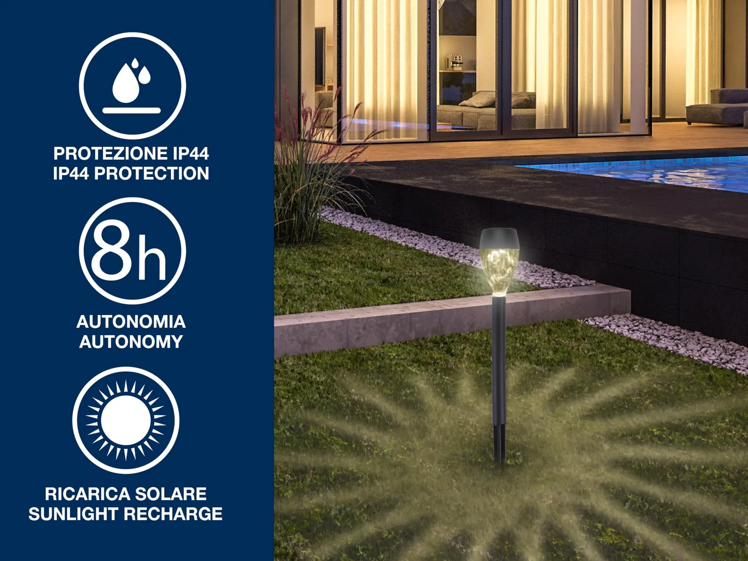 Beper P207ILO050 Luci Solari Giardino 5 Pezzi IP44