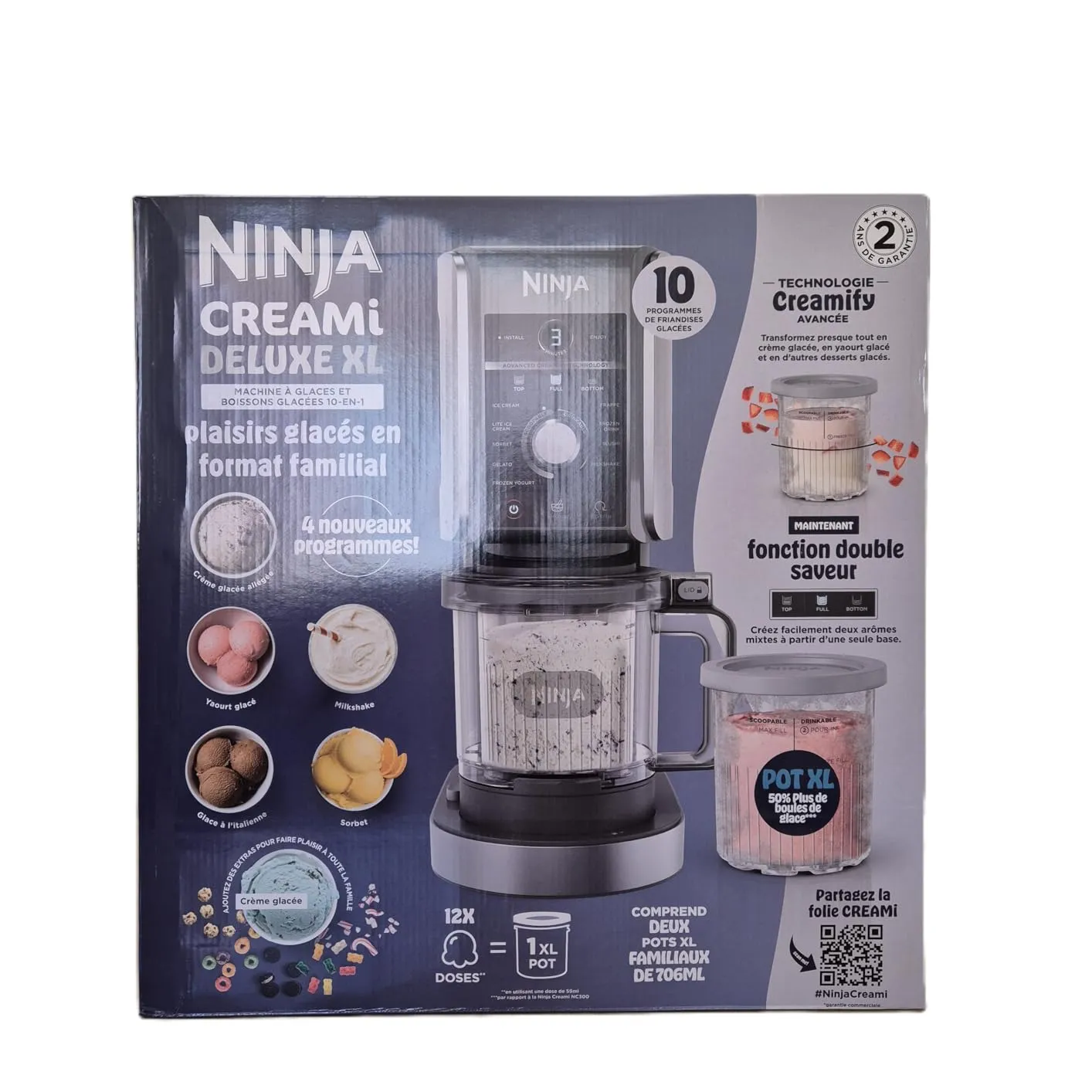 Ninja CREAMi Deluxe gelatiera 2x710 ml 10 programmi