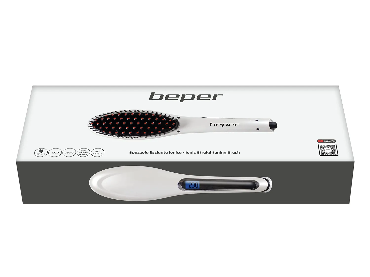 Beper 40.926 spazzola lisciante capelli ceramica ionica LCD
