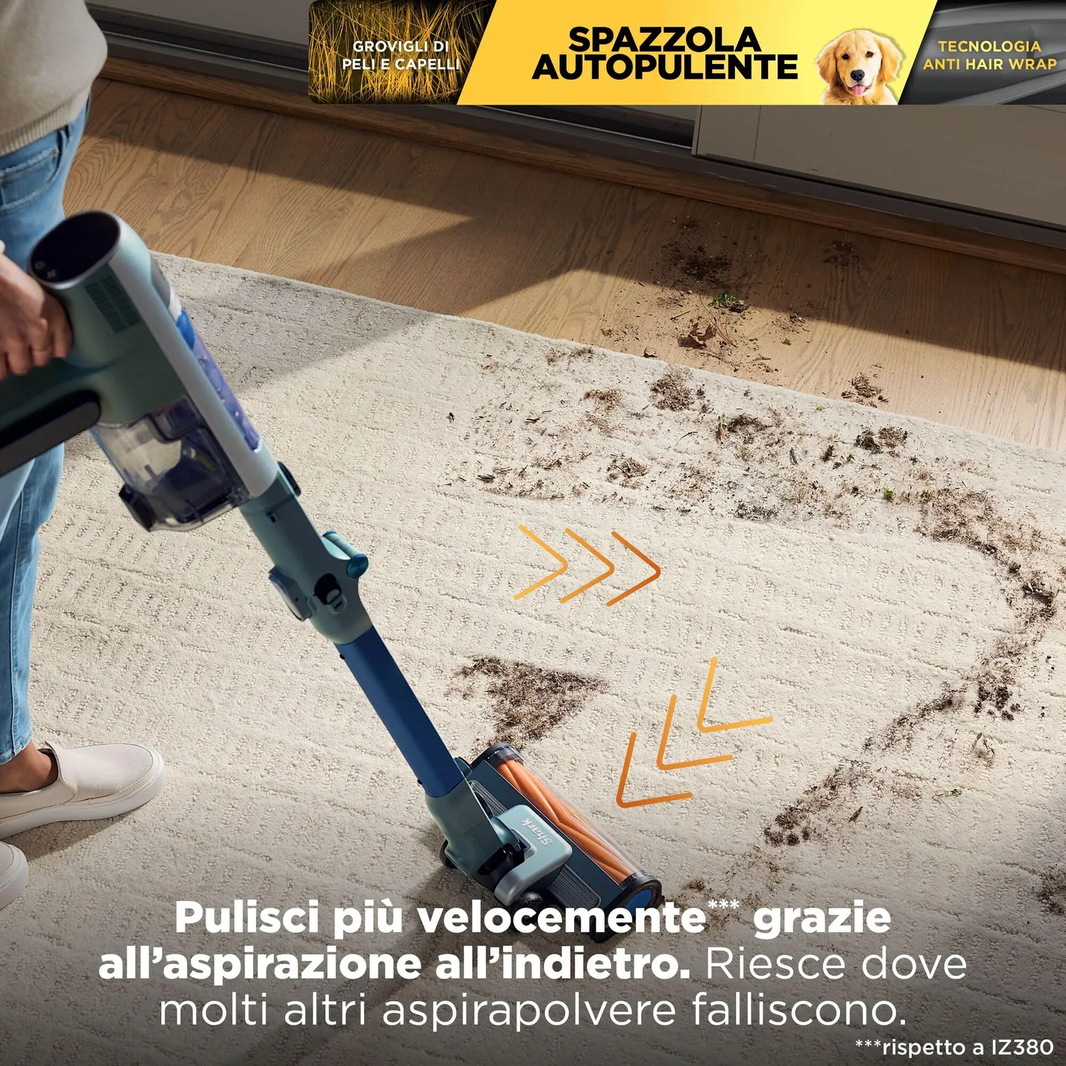 Shark PowerDetect Speed scopa senza filo salvia 60 min