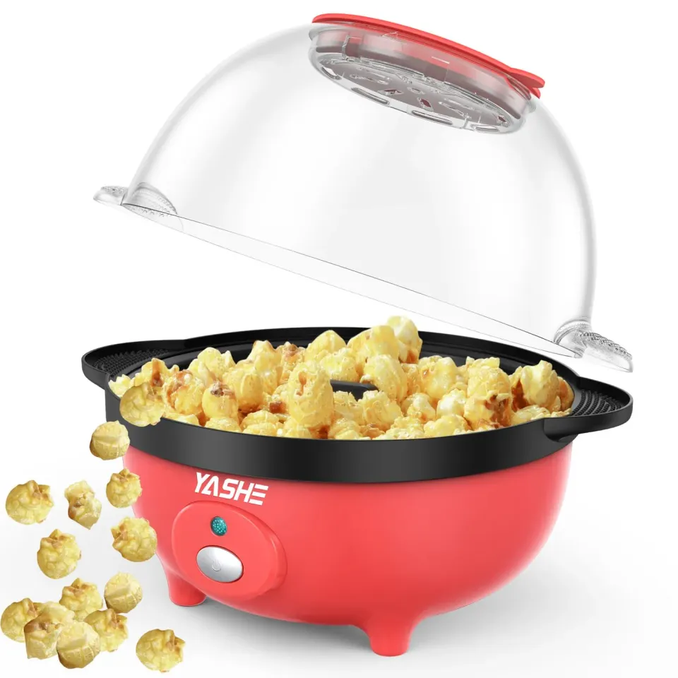 YASHE Macchina Popcorn Elettrica 650W Ciotola 3L Antiaderente