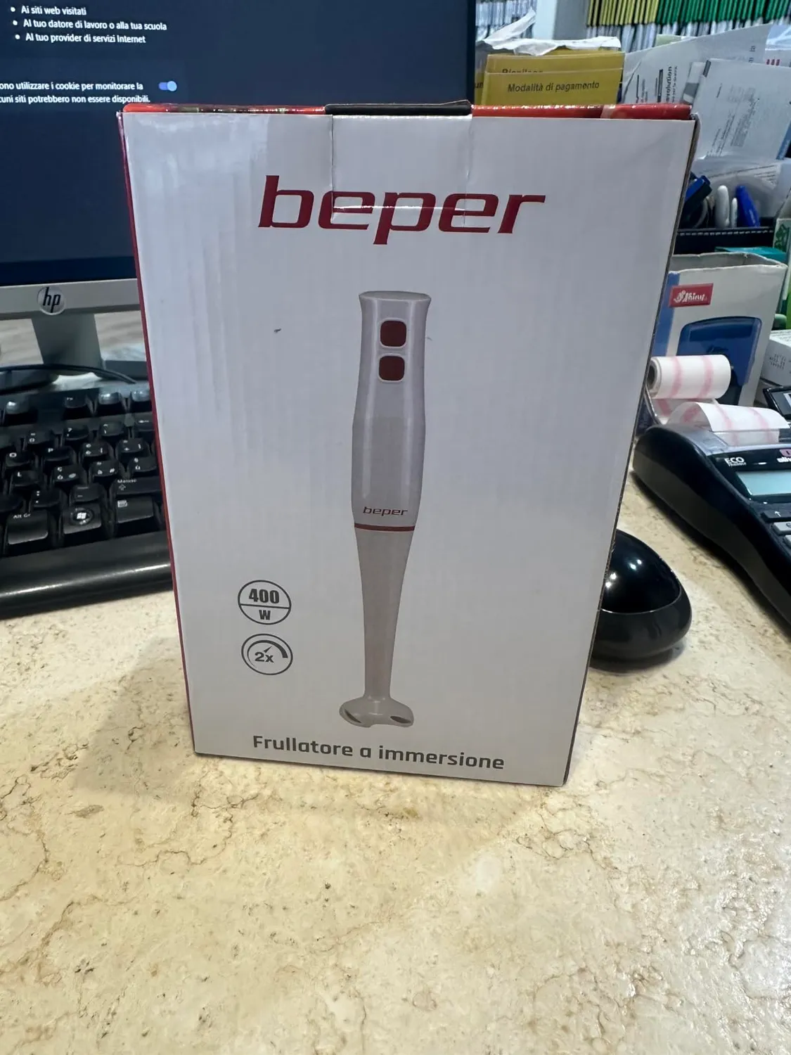 Beper P102FRU003 frullatore a immersione 400W ABS turbo
