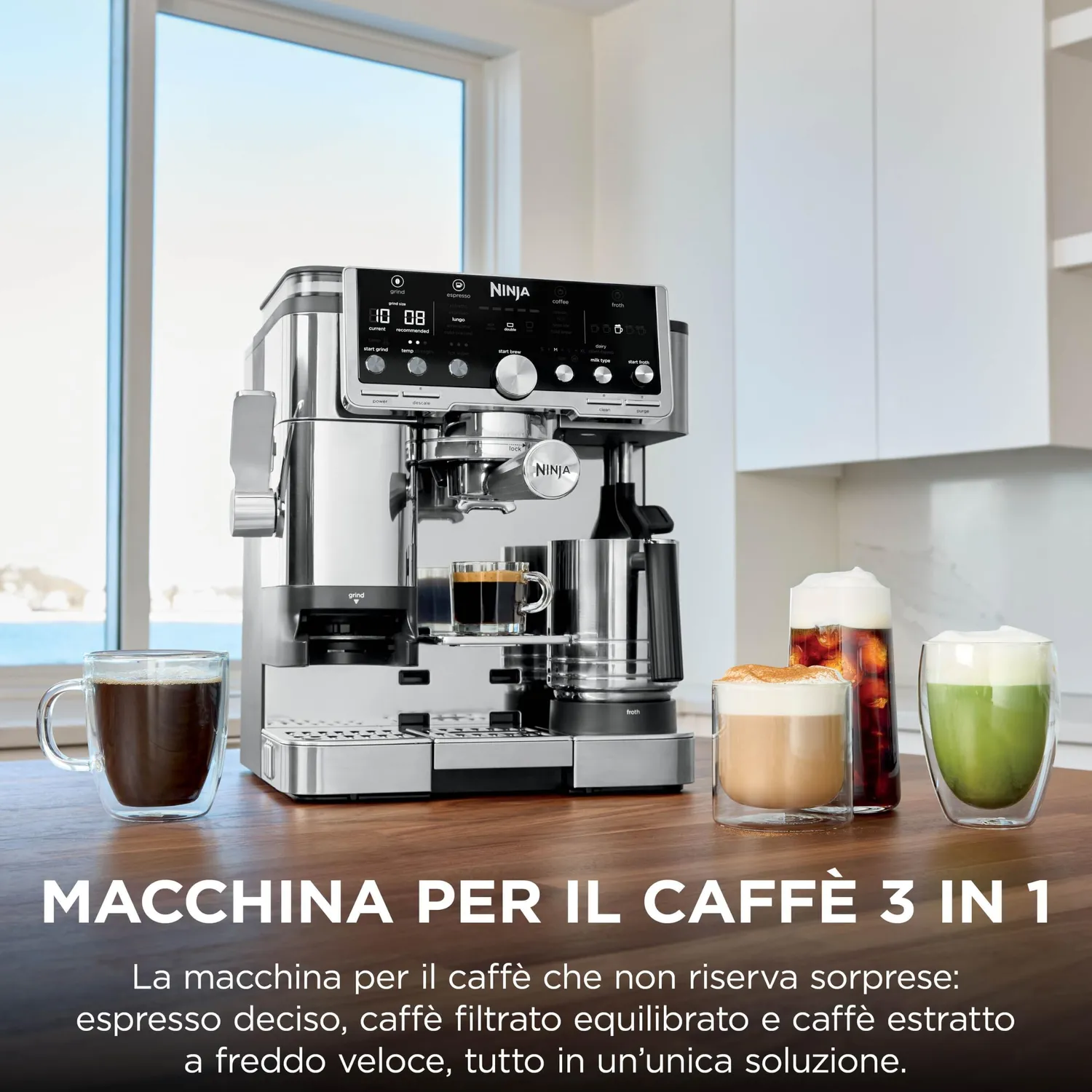 Ninja Luxe Café Pro Macchina Caffè Grani Argento
