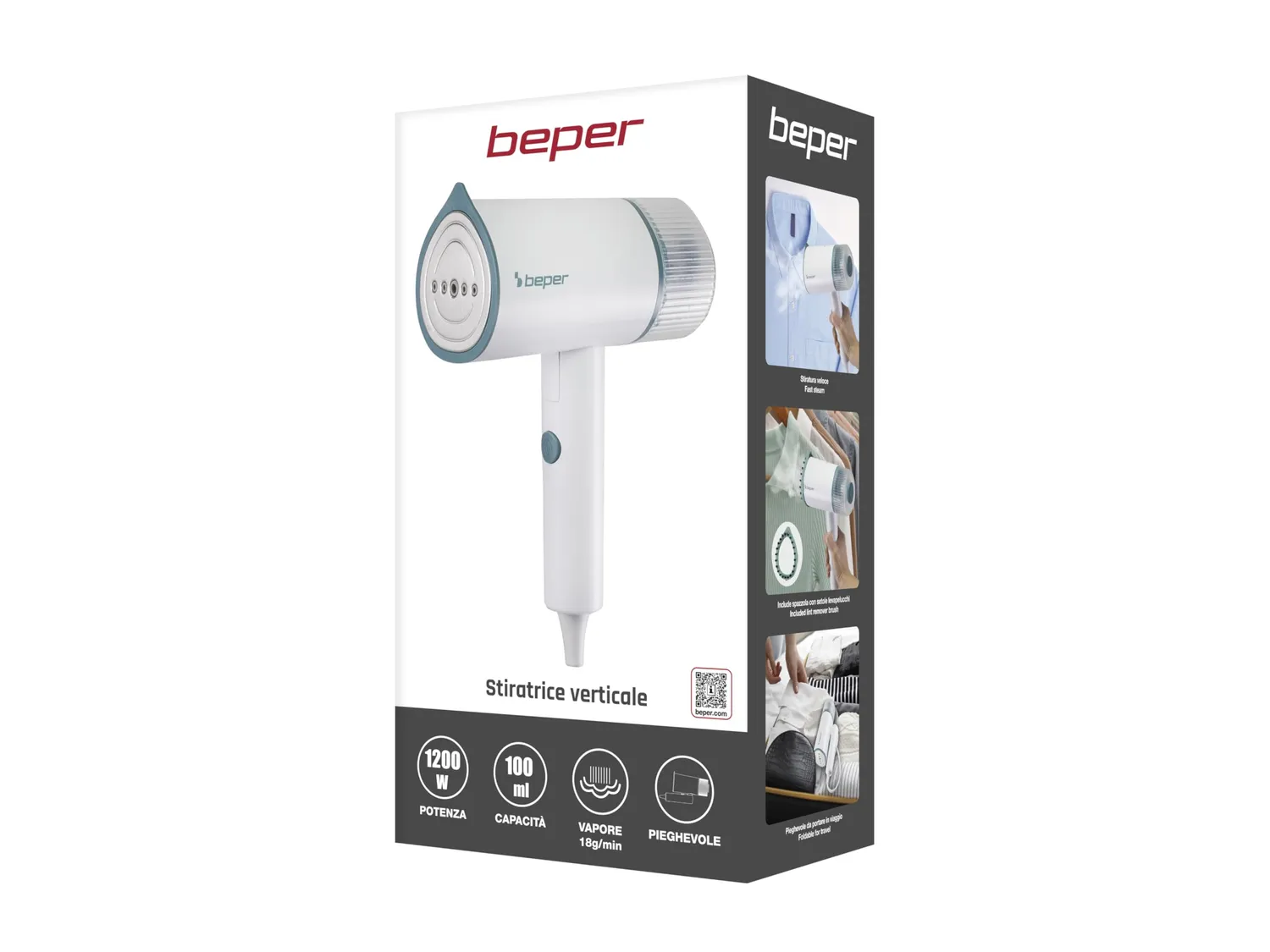 Beper P204FER210 Stiratrice Verticale 100 ml 1200W Pieghevole da Viaggio