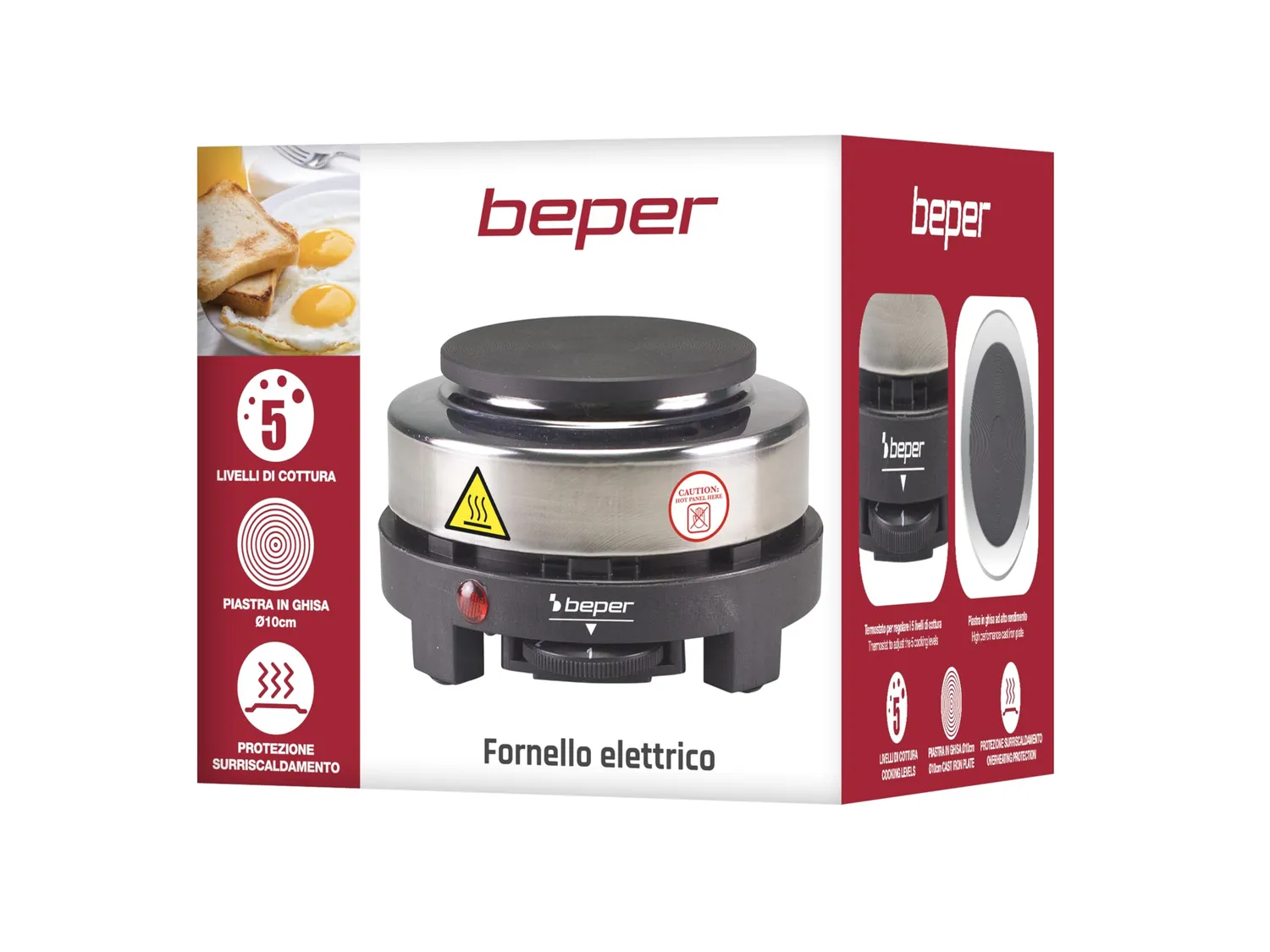 Beper P101PIA003 Fornello Elettrico 500W Piastra 10 cm