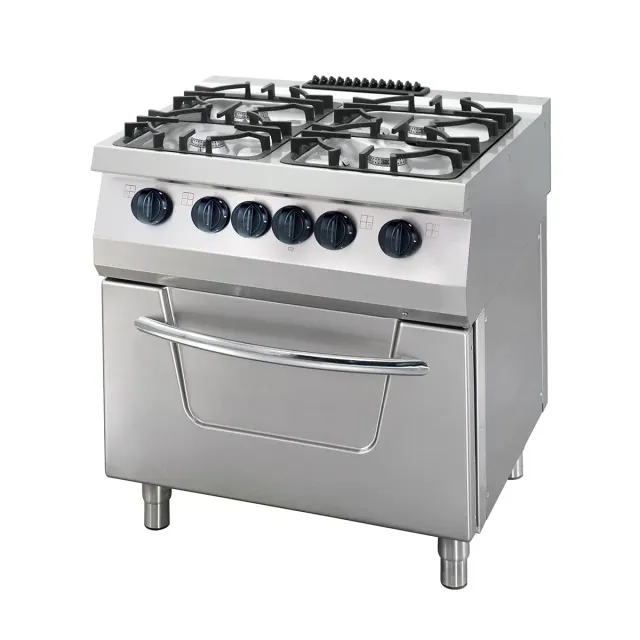 Pizza Maxima Cucina Gas 4 Fuochi 36 kW Forno Elettrico 80 cm