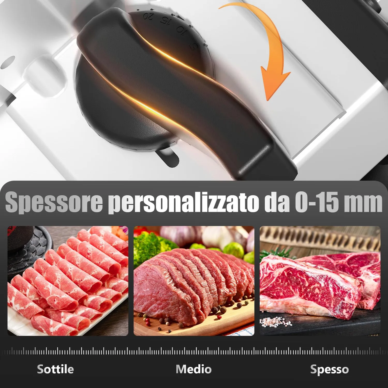Yashe Affettatrice Elettrica 2 Lame Vassoio 200W 19cm