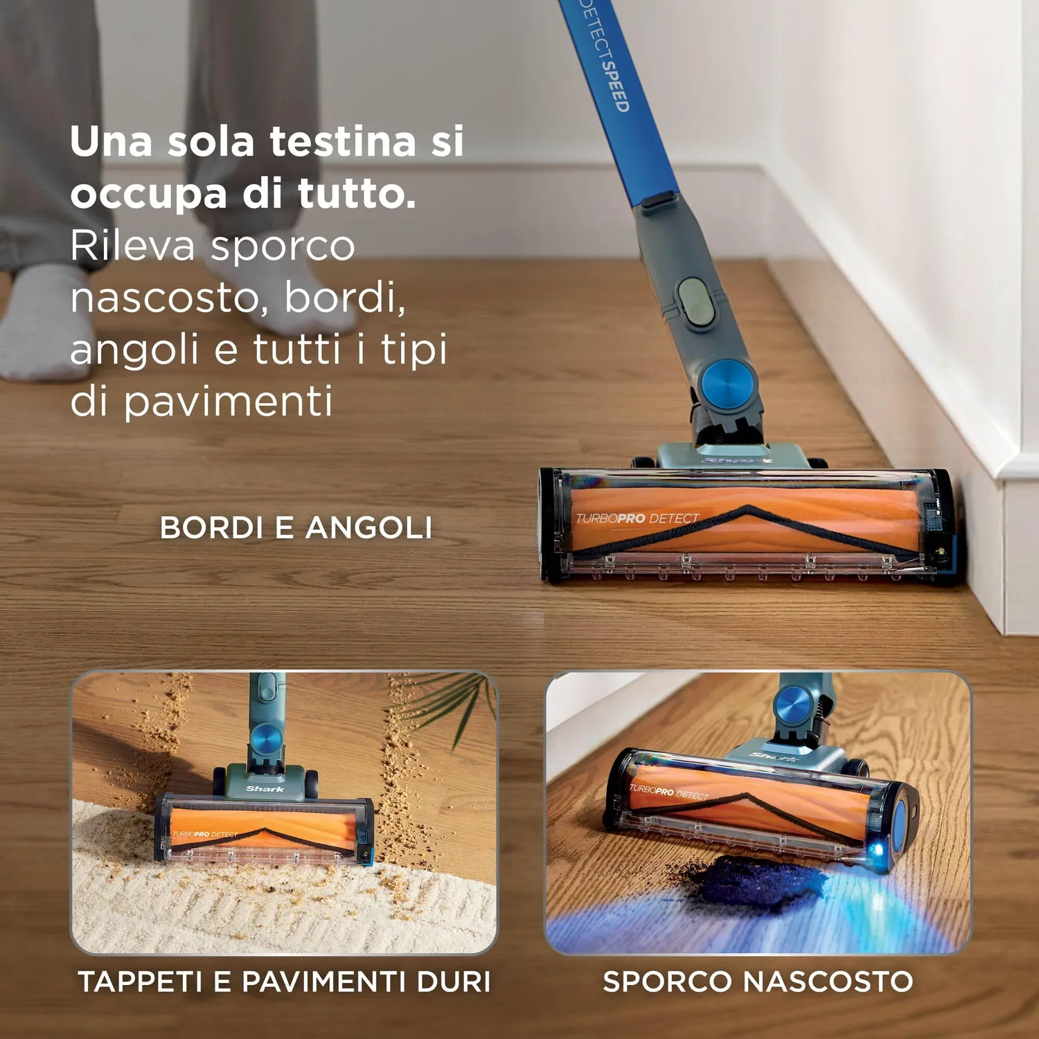 Shark PowerDetect Speed scopa senza filo salvia 60 min