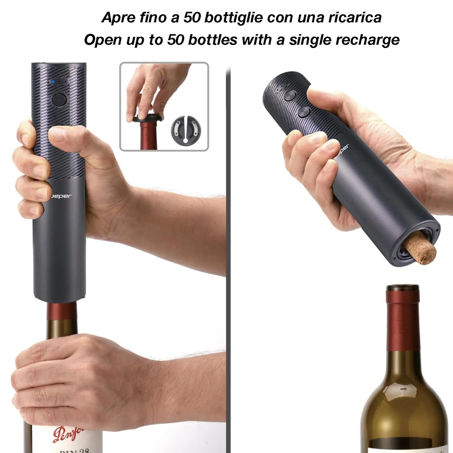 Beper P102ACP103 cavatappi elettrico Modello 2026 USB ricaricabile