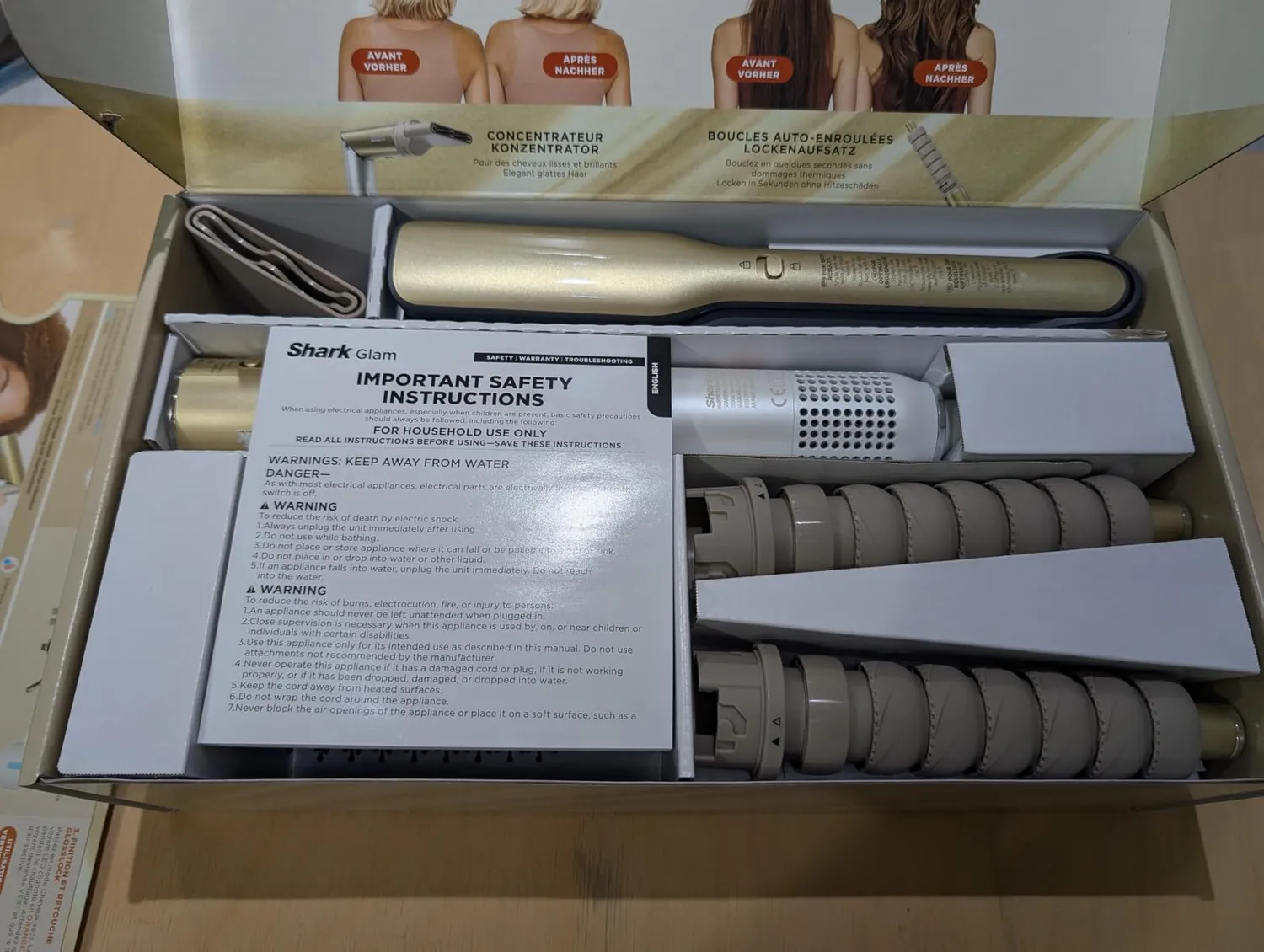 Shark Glam FlexStyle HD6041SEU Styler Oro 4 in 1 Ceramica