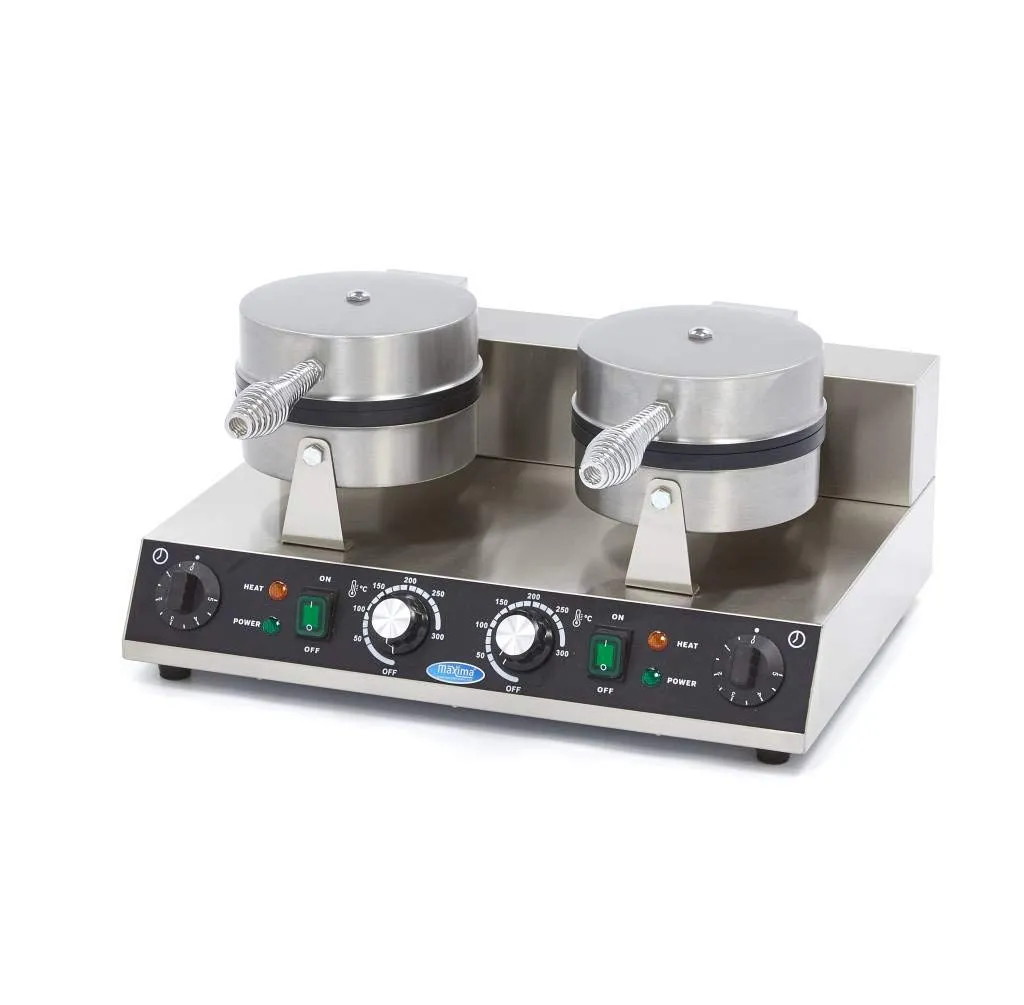 Maxima piastra waffle cuore doppia 2x1000 W antiaderente