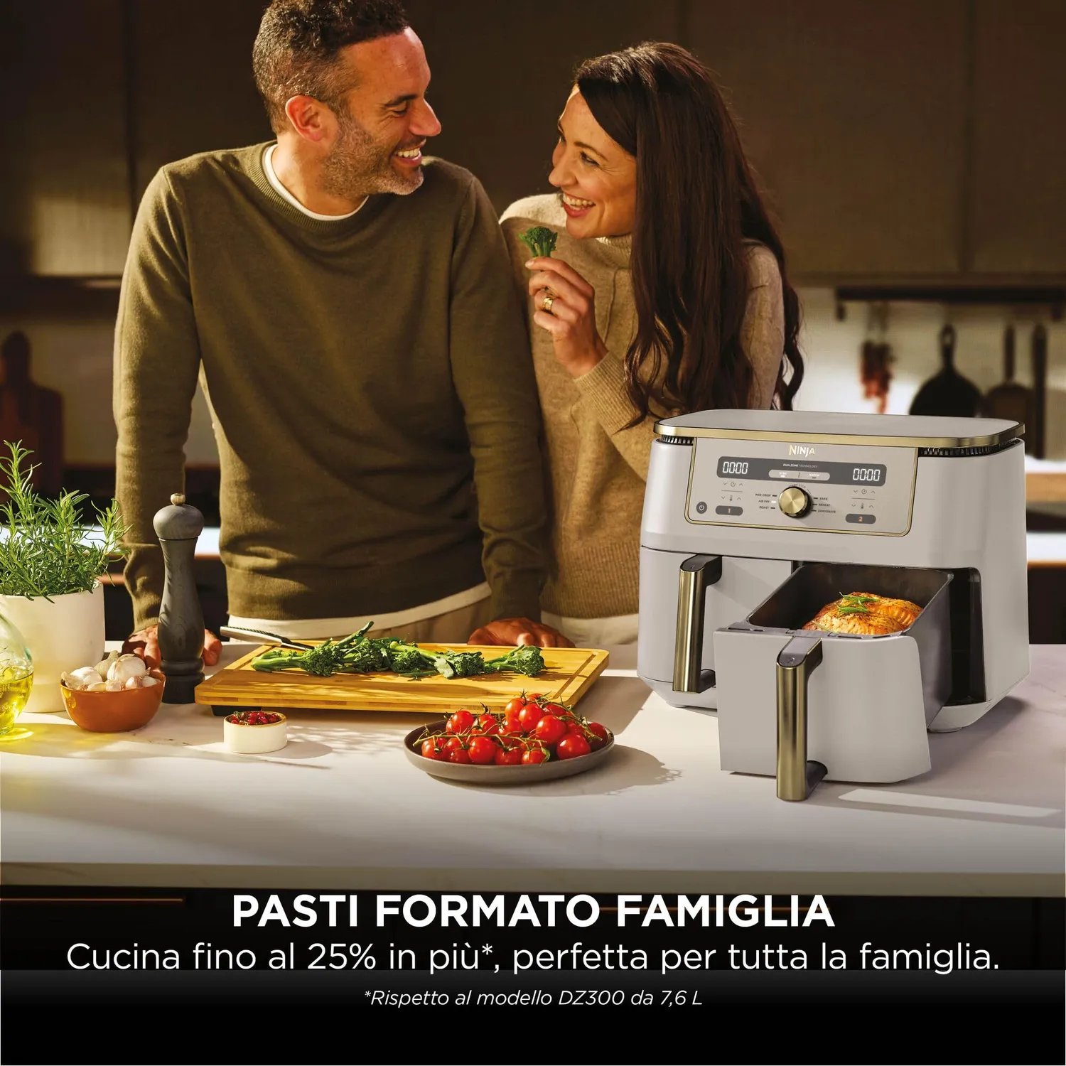 Ninja Dual Zone MAX friggitrice ad aria 9,5L pietra oro doppia