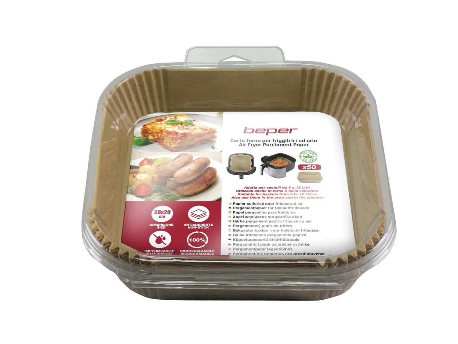 Beper C103ACC004 vassoi carta forno 20 cm 50 pezzi friggitrice