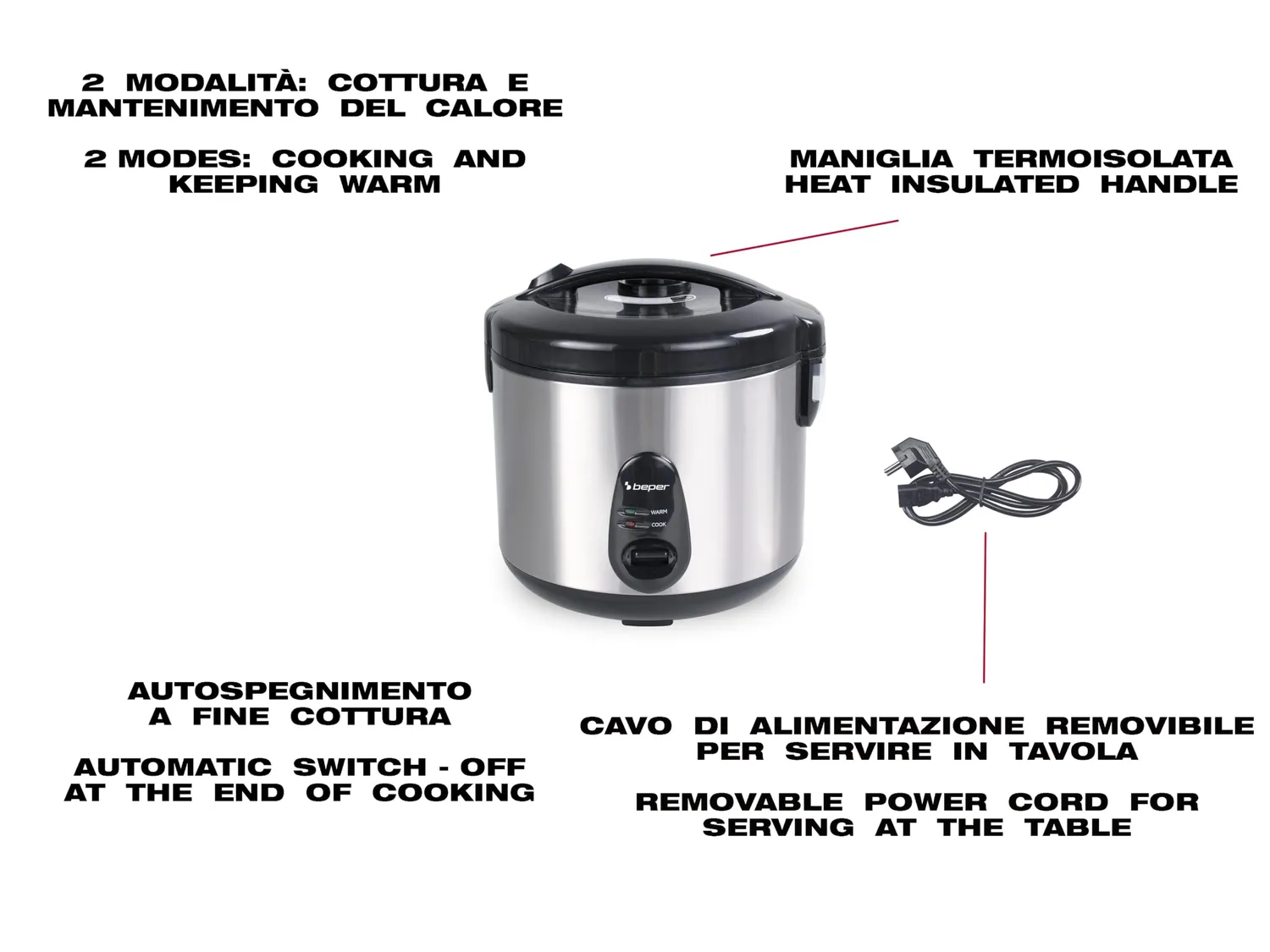 Beper Vaporè P101VAP002 cuociriso elettrico 625 g