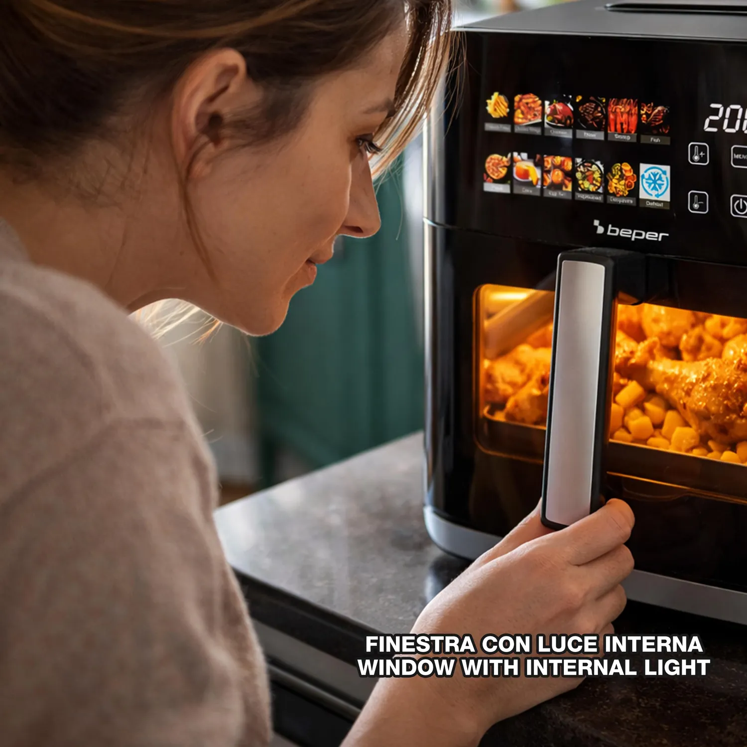 Beper P101FRI091 Friggitrice ad Aria 9 Litri 1800W Touch