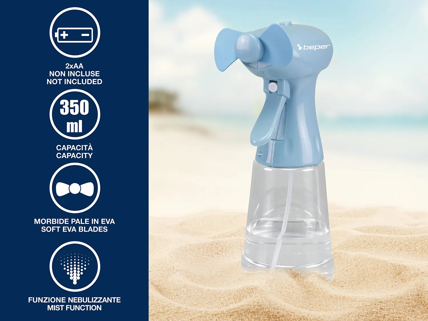 Beper P206VEN440 mini nebulizzatore spray 350 ml azzurro batteria