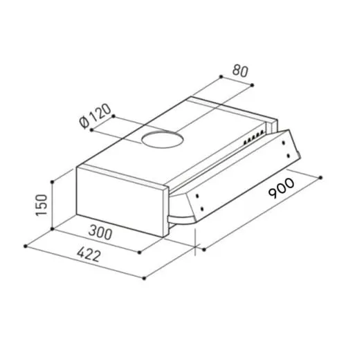 Samet Cappa Incasso Estraibile 90 cm 300 m3/h