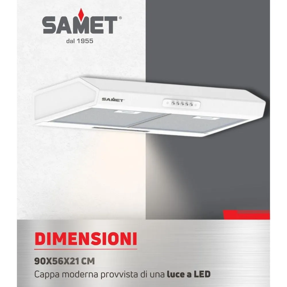Samet Tornado 90 Gruppo Cappa Sottopensile Bianco