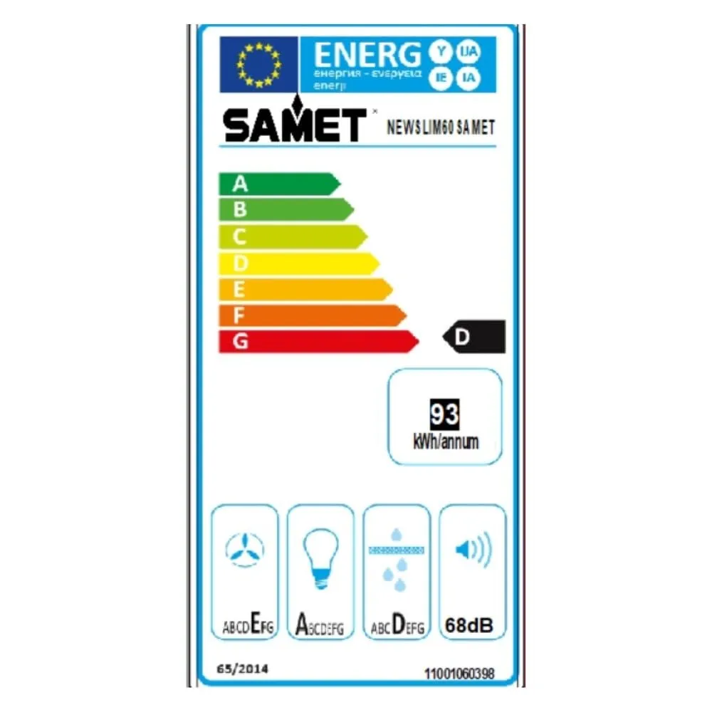Samet NewSlim60 cappa sottopensile 60 cm nero inox