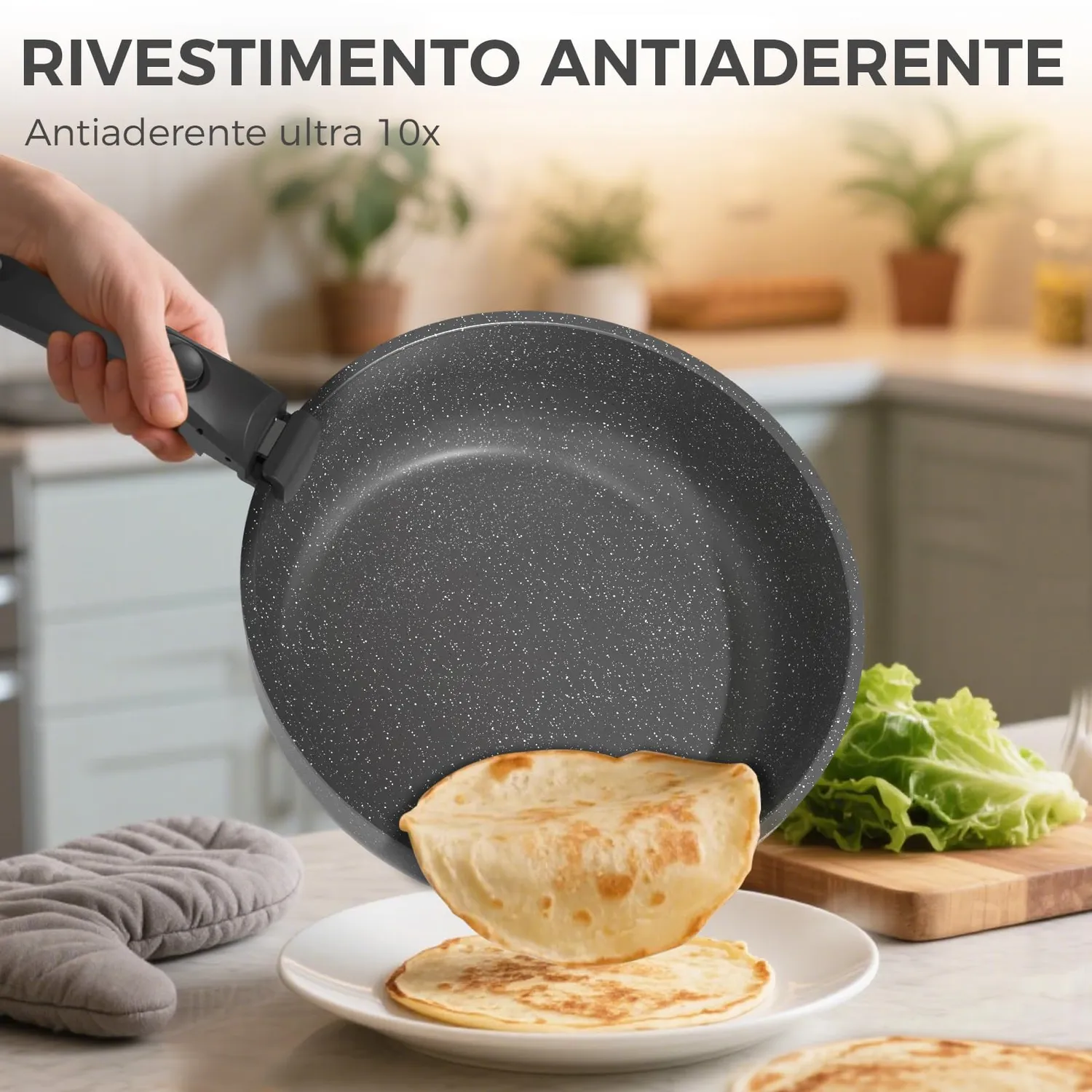 YASHE Batteria Pentole Induzione 15 Pezzi senza PTFE Forno