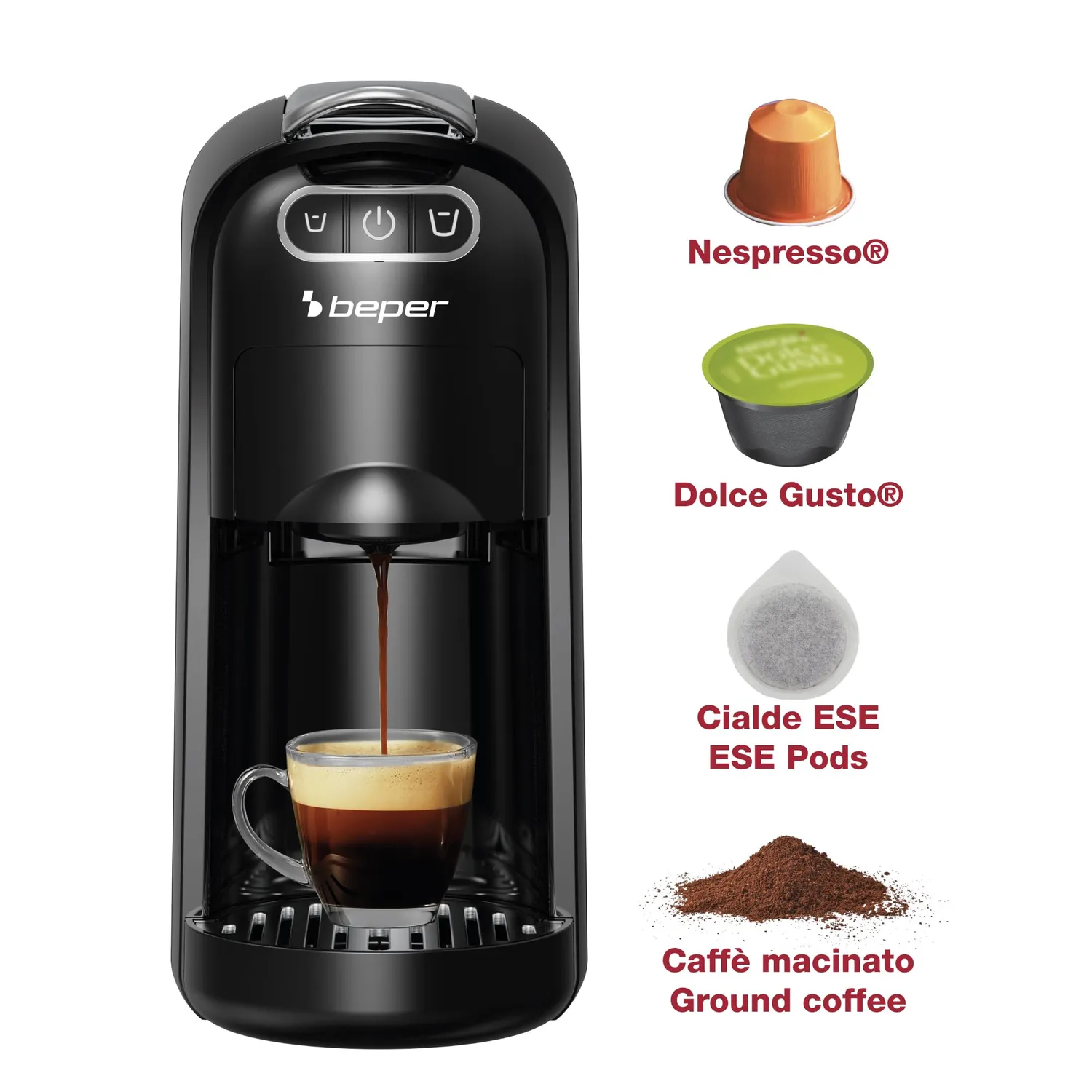 Beper Amata P101CAF200 macchina caffè 4 in 1 20 bar